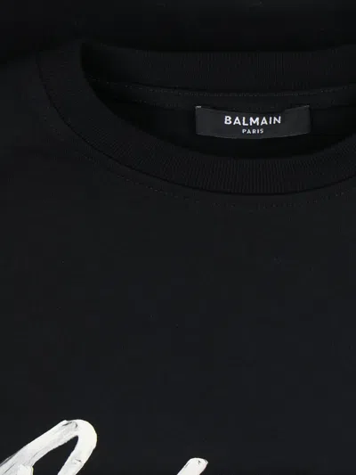 Balmain Logo T-shirt In Black
