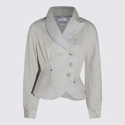Vivienne Westwood Light Grey Cotton Blazer In Blue