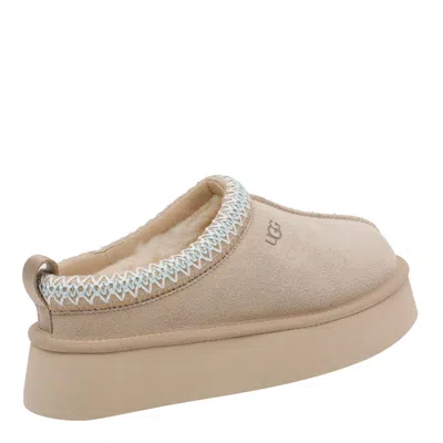 Ugg Tazz Wool-blend Fleece-lined Embroidered Suede Platform Slippers In Animal Print