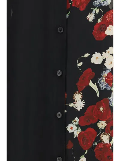 Khaite Gloria Long Sleeve Silk Chiffon Shirtdress In Black