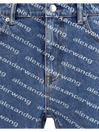 Alexander Wang Denim Shorts Featuring Printed Design In Blue