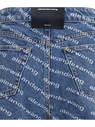 Alexander Wang Denim Shorts Featuring Printed Design In Blue