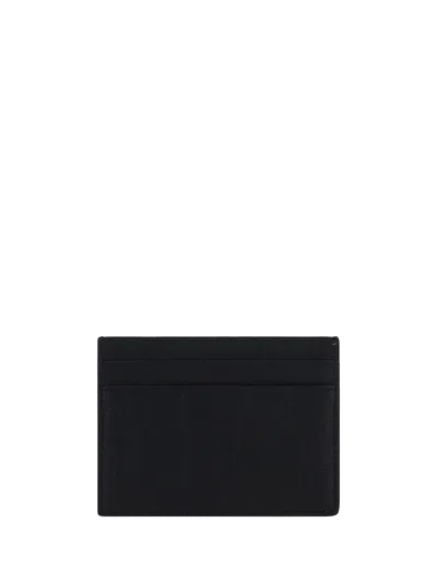 Saint Laurent Black Card-holder With Tonal Cassandre In Grain De Poudre Leather Man