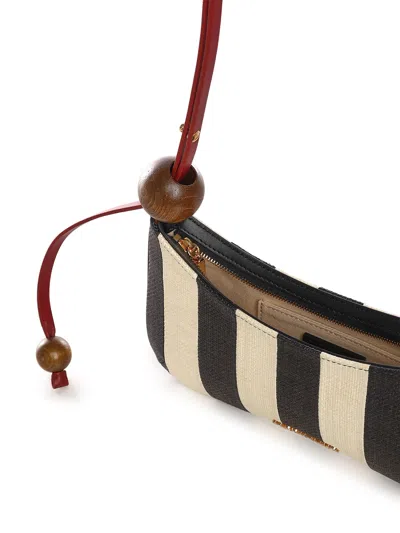 Jacquemus Le Bisou Perle Stripe Woven Raffia Shoulder Bag In Multi