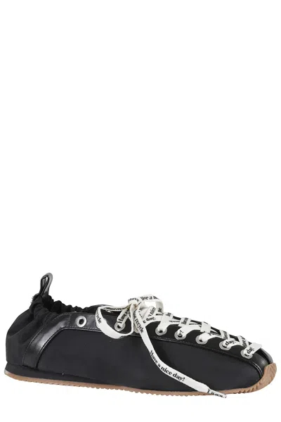 Ganni Alexander Mcqueen White Leather Sneakers With White Leather Heel