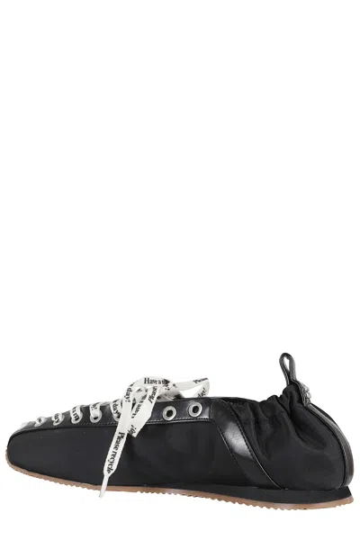 Ganni Alexander Mcqueen White Leather Sneakers With White Leather Heel