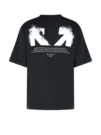 Off-white Slim Fit Scratch Arrow Graphic T-shirt In Black