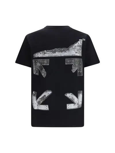 Off-white Slim Fit Scratch Arrow Graphic T-shirt In Black