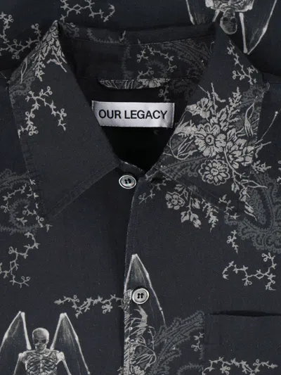 Our Legacy Mens Death Paisley Print Graphic-print Short-sleeve Cotton And Linen Shirt In Multi