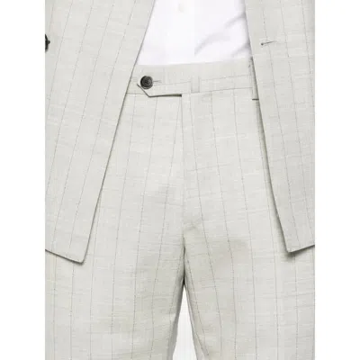 Caruso Norma Double-breasted Check-pattern Suit In Gray
