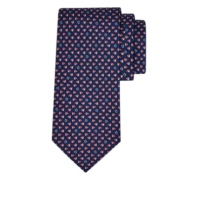 Ferragamo Print Silk Tie In Purple