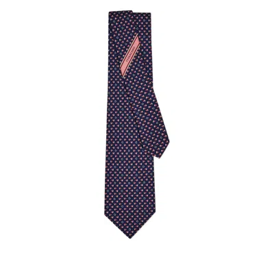 Ferragamo Print Silk Tie In Purple