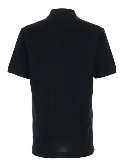 Hugo Boss Black Polo Shirt With Tone-on-tone Logo On The Front In Cotton Man In Blue