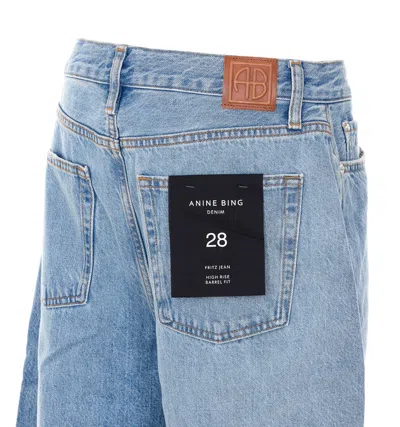 Anine Bing Five-pocket Denim Trousers Featuring Belt Loops In Blue