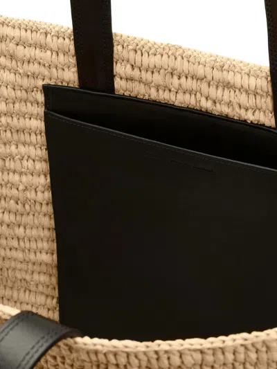 Ami Alexandre Mattiussi Ami Paris Women Ami De Coeur Raffia Shoulder Bag In Brown