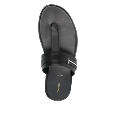 Tom Ford Flat Sandals Open Toe Single Strap In Black