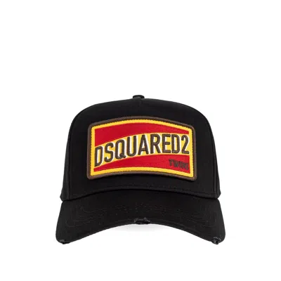 Dsquared2 Logo Patch Baseball Cap In Black