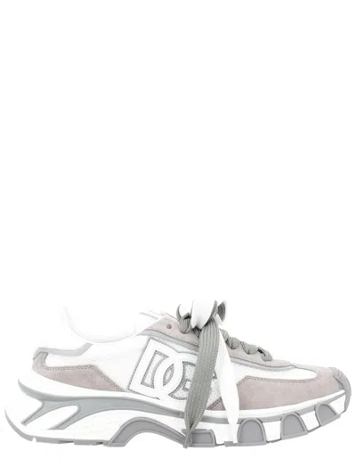 Dolce & Gabbana Dg Country Road Sneaker In Leather And Fabric In White
