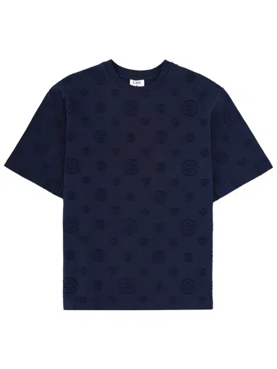Casablanca Crew Neck T Shirt Embossed Pattern In Multi