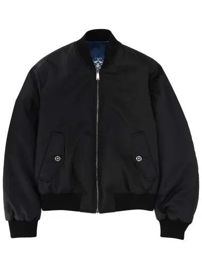 Versace Ribbed Cuffs Jacket Front Pockets Hem In Black