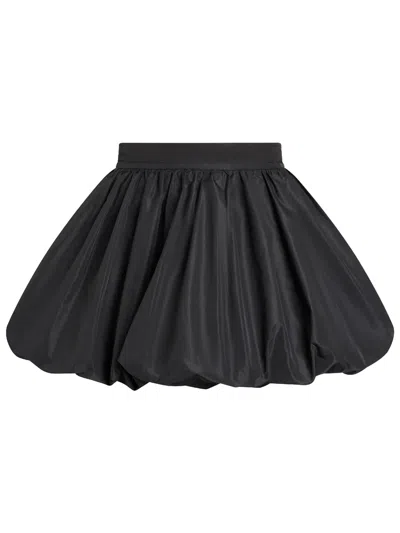 Patou Black Solid Balloon Mini Skirt In Black