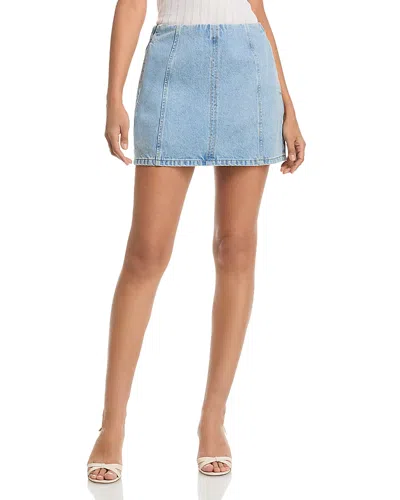 French Connection 90s Denim Multi Seam Mini Skirt In Blue