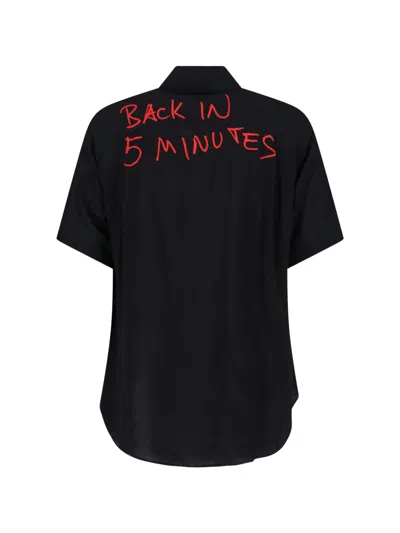 Vivienne Westwood Mens Black Open 24h Bowling Short-sleeves Woven Shirt Xl