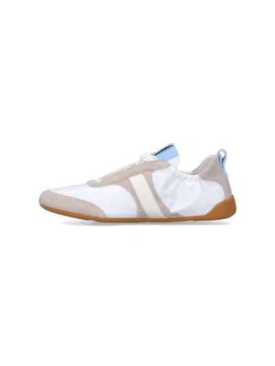 Chloé White Calf Leather Bos Taurus Athletic Sneakers In Multi