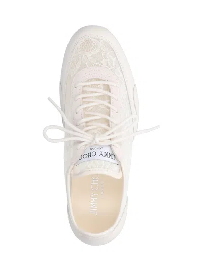 Jimmy Choo Beige Calf Leather Bos Taurus Athletic Sneakers In Neutral