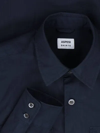 Aspesi Button Shirt In Blue