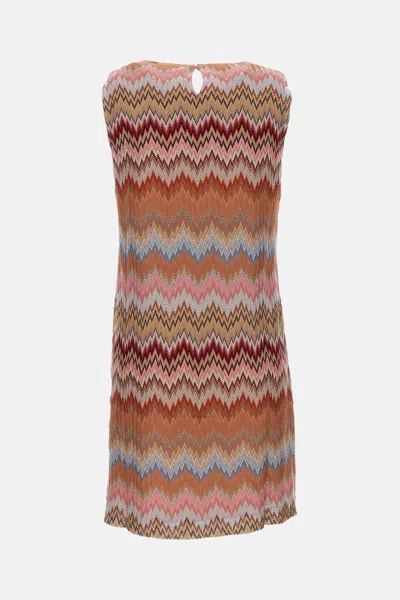 Missoni Mini-abito Senza Maniche In Viscosa Chevron In Multi