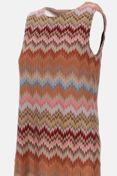 Missoni Mini-abito Senza Maniche In Viscosa Chevron In Multi