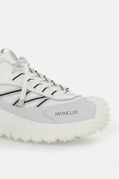 Moncler Light Grey Real Leather Trailgrip Gtx Low Top Sneakers In Gray