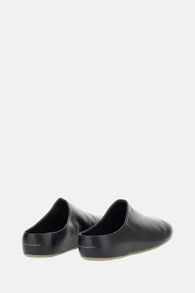Mm6 Maison Margiela Anatomical Leather Sabot In Black