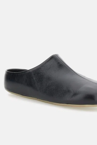 Mm6 Maison Margiela Anatomical Leather Sabot In Black