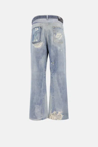 Our Legacy Mens Digital Denim Print Third Cut Faded-wash Denim Jeans In Blue