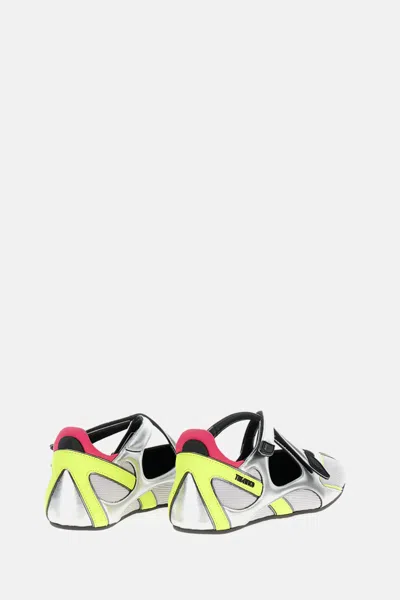 Attico Floor 01 Multicolor Ballet Shoes With Logo On The Side And Cut-out Design In Fabric Woman