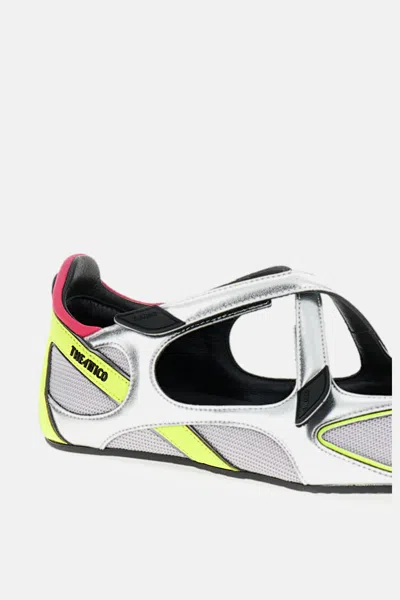 Attico Floor 01 Multicolor Ballet Shoes With Logo On The Side And Cut-out Design In Fabric Woman