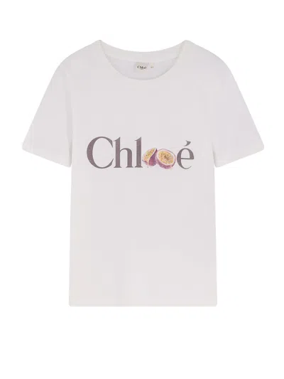 Chloé Passion Fruit Print Baby Fit Cotton Jersey T-shirt In White