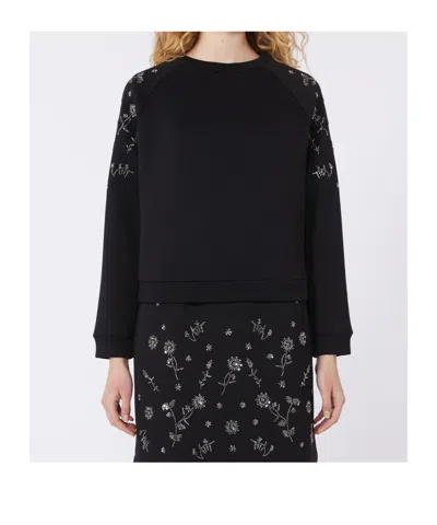 Weekend Max Mara Long-sleeved Sweatshirt In Black