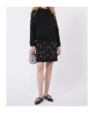 Weekend Max Mara Long-sleeved Sweatshirt In Black