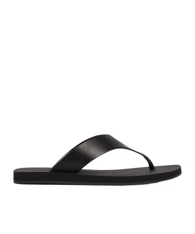 The Row Dune Classic Ginza Leather Flip Flops In Black