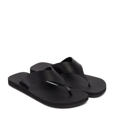 The Row Dune Classic Ginza Leather Flip Flops In Black