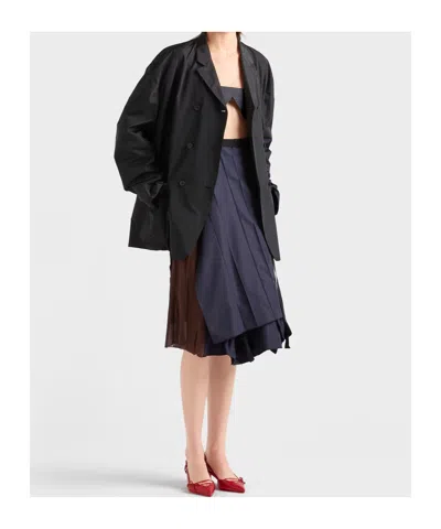 Prada Silk Faille Patchwork Midi Wrap Skirt In Multi