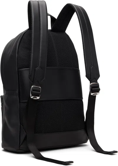 Polo Ralph Lauren Large Dome-shaped Backpack In Smooth Leather In Black