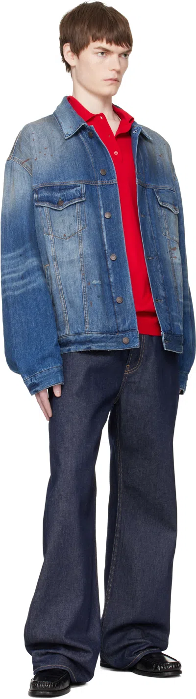 Acne Studios Blue Robert Trafalgar Denim Jacket In Blue
