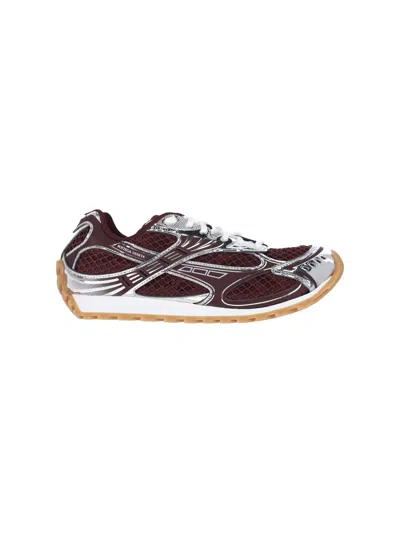 Bottega Veneta Men Fondant And Silver Technical Fabric And Mesh Orbit Sneakers In Multi