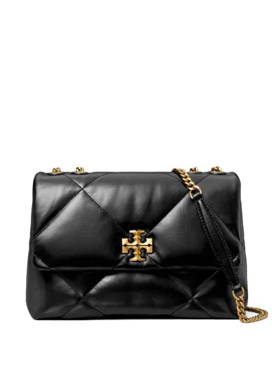 Tory Burch Small Kira Diamond Quilted Convertible Leather Shoulder Bag In Black