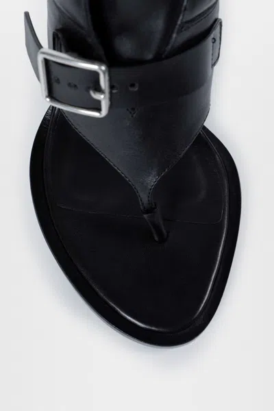 Ann Demeulemeester Bri Heeled Thong Sandals In Black