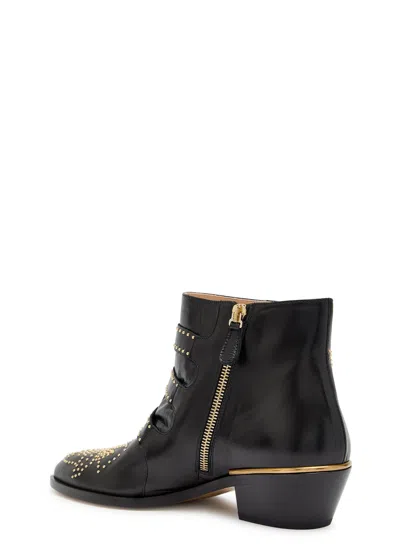 Chloé Chloe Women Embellished Nappa Leather Susanna Ankle Boots In Black